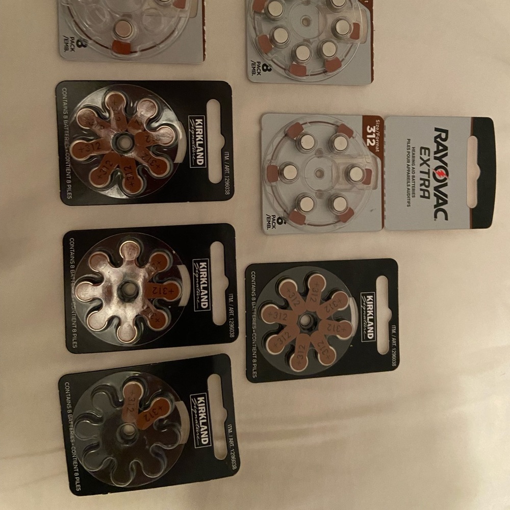 45 Brand New Kirkland (Costco brand) and Rayovac hearing aid batteries